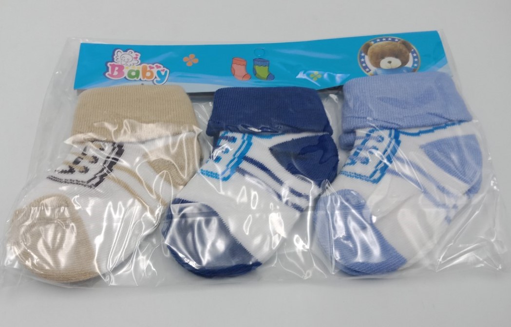 ถุงเท้าเด็กแรกเกิด หุ้มข้อแผง3คู่  แผงละ20.-   (12คู่ 80บาท)   จับราคา (1*4)
