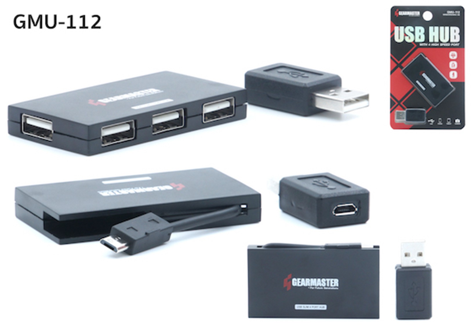 *USB Hub 4 พอร์ต ขนาดกะทัดรัด Gearmaster 
