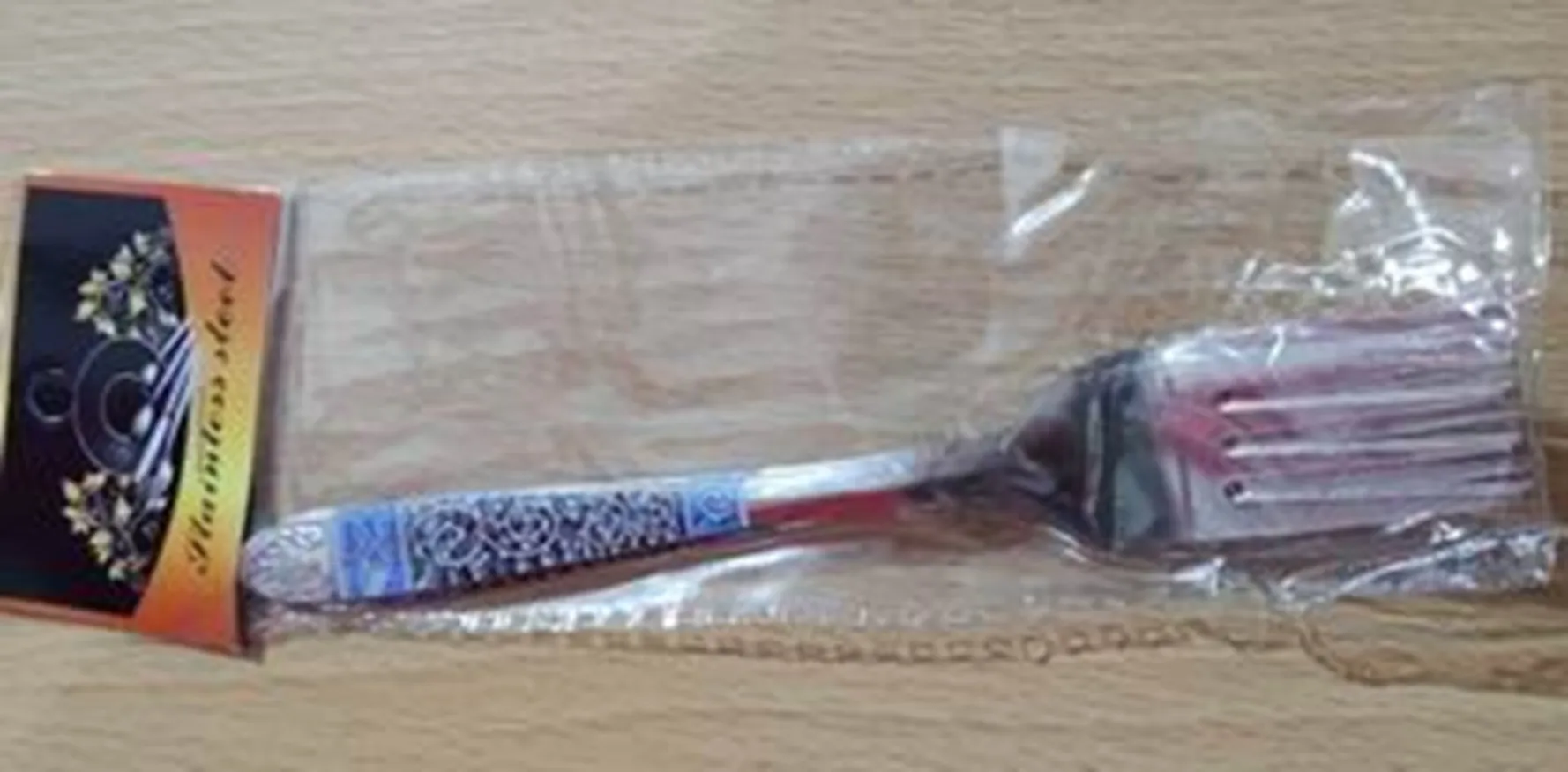 ส้อมสเตนเลส 1x4 ขอบลาย 14cm. 10g 