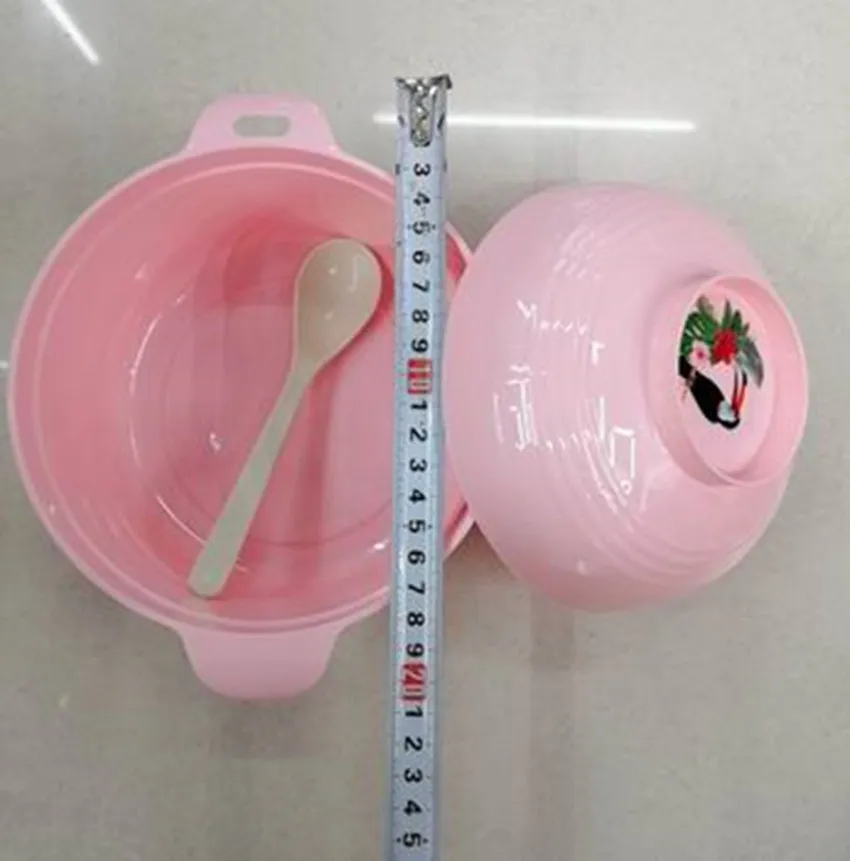 *ถ้วยพลาสติก ชามมาม่า+ฝา+ช้อน 