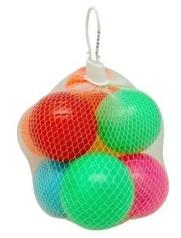 ลูกบอลกลมเล็กคละสี 8ลูก ถุงตาข่าย1*12  UT6331/1