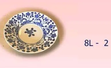จานกระเบื้องลึก 8นิ้ว พื้นน้ำเงินลายเถาวัลดอกไม้จีน หลังพื้นขาว 1*60#CB1008-02   (ขายยกลัง 960 บาท)