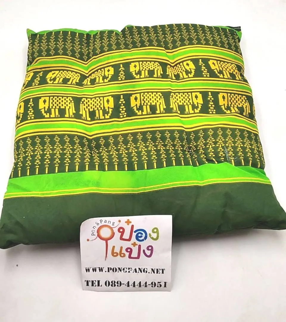 เบาะรองนั่ง 15x15 นิ้ว ลายไทย ลายดอก คละสี (1*12)