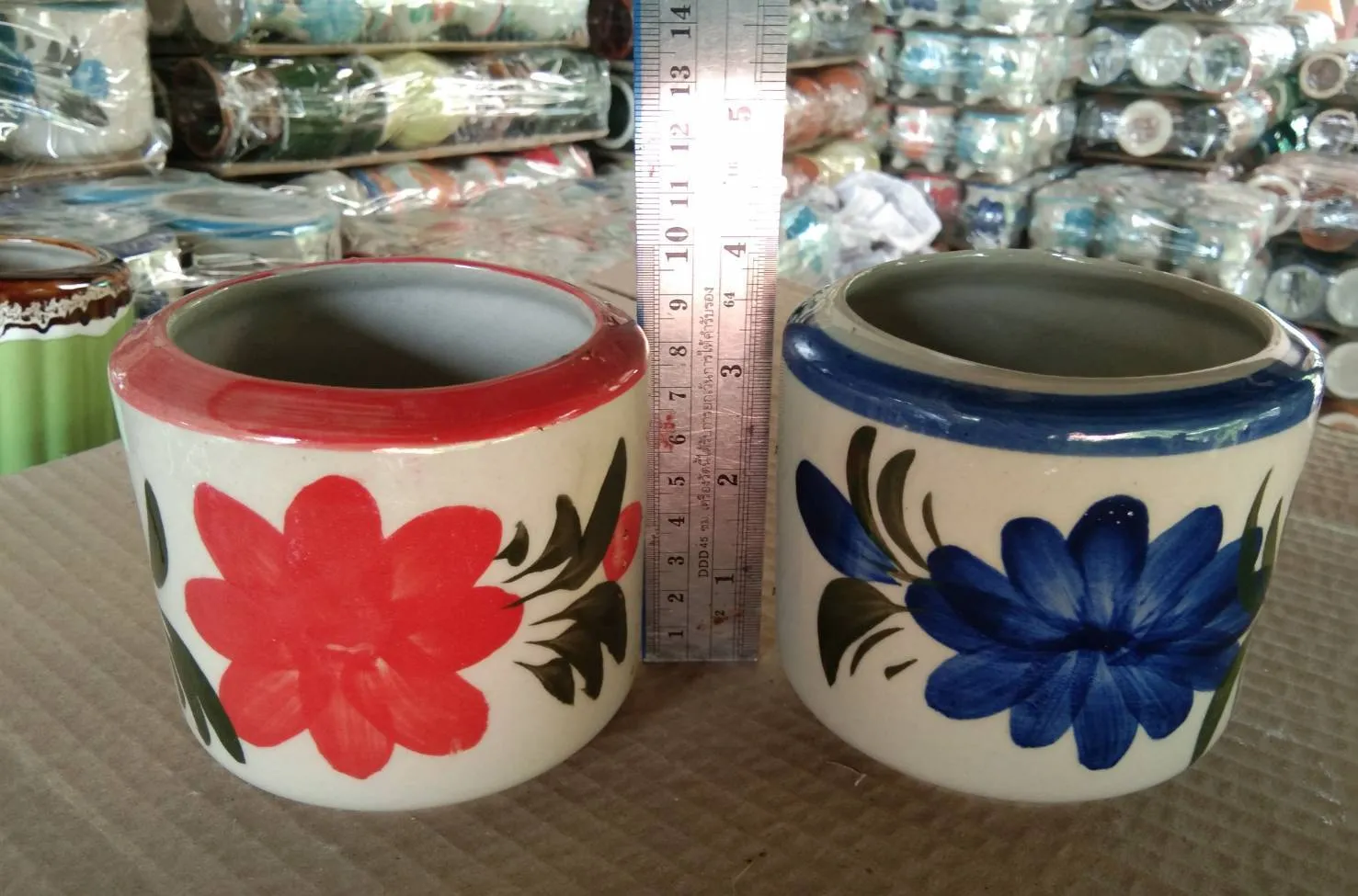 กระถางธูป กลม 3.5 นิ้ว ลายดอก (1*12)