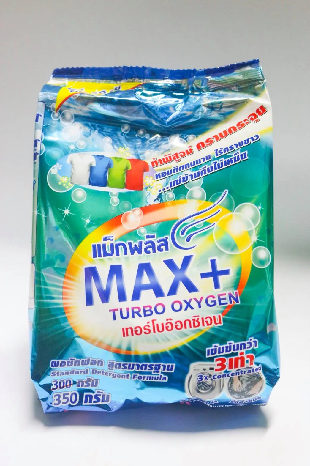 ผงซักฟอก MAX+ เทอร์โบอ๊อกซิเจน 350กรัม 1*36 