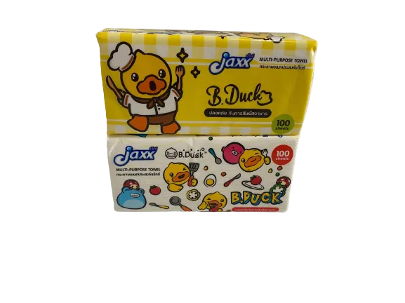 กระดาษทิชชู่เช็ดหน้า เป็ดJaxx 100แผ่น 1*144 ขายยกลัง1200บาท สินค้า 10บาท  DU-FC100-2