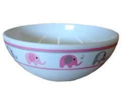 ชามเมลามีนหนา สีชมพู 6นิ้ว ขอบนอกลายช้าง 1*144