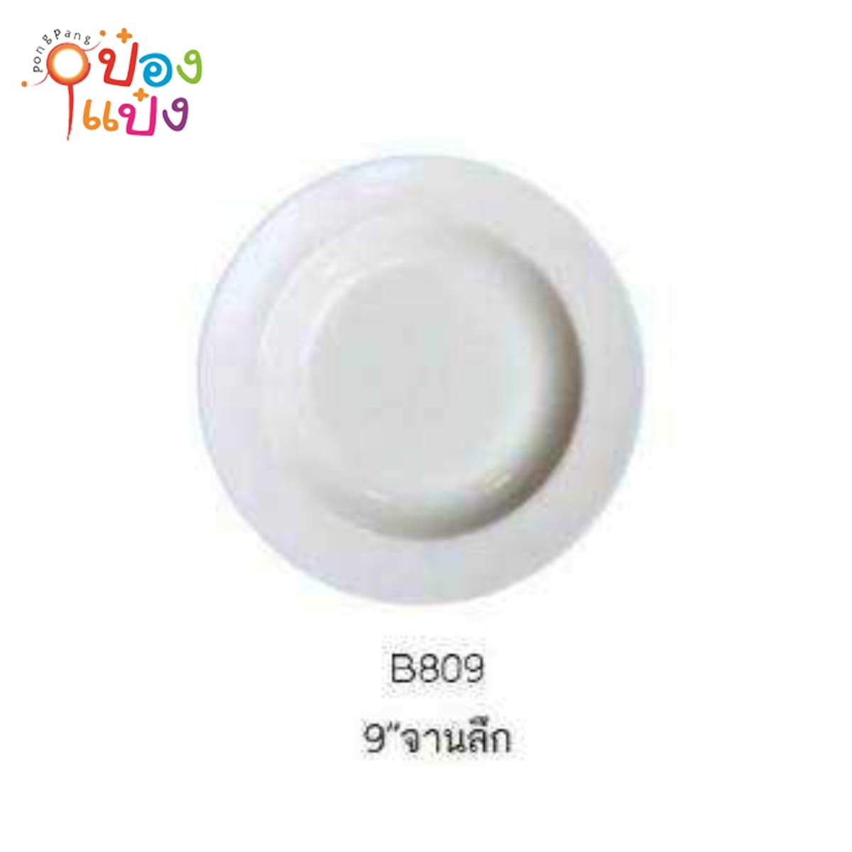 จานเมลามีนลึก 9นิ้ว สีขาว  1*144  TMT-P5001-9