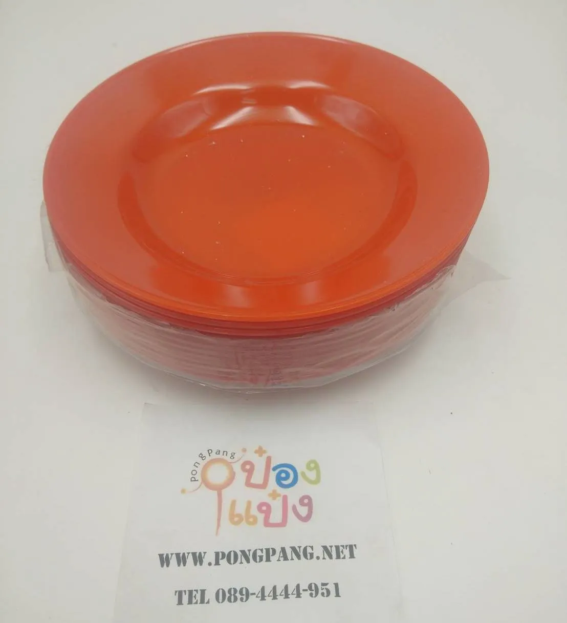จานพลาสติก 7.5นิ้ว ลึก สีส้ม  HD PS 1*12  สินค้า 15บาท