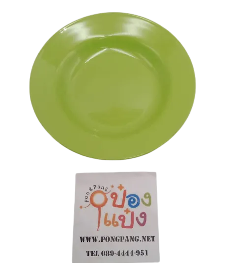 จานพลาสติกเหลี่ยม 9นิ้ว สีเขียว PS 1*12 สินค้า 15บาท
