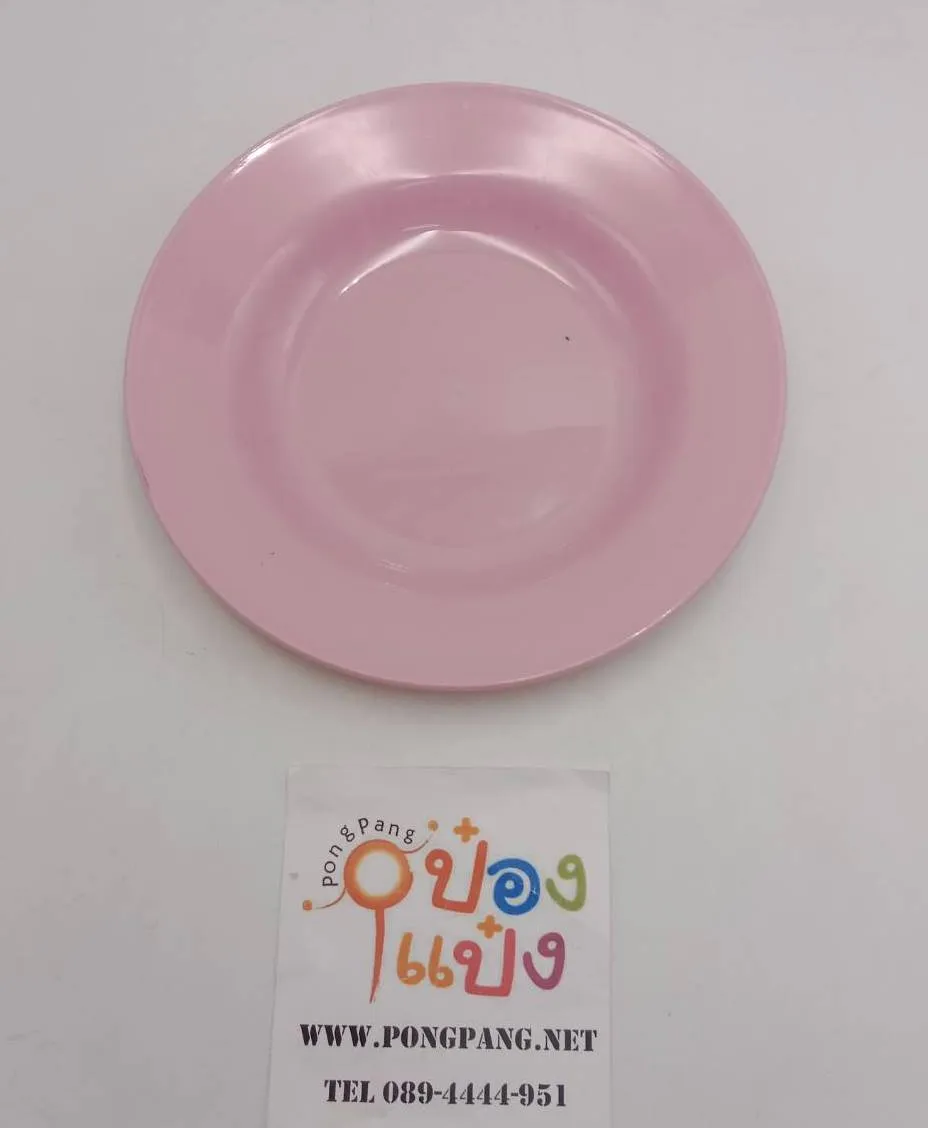 จานพลาสติก  9นิ้ว สีชมพู  HD PS 1*12