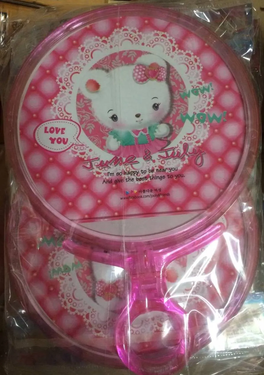 กระจกกลมมือถือพับ 15x23cm.หน้าแมวเหมียว (1*240)