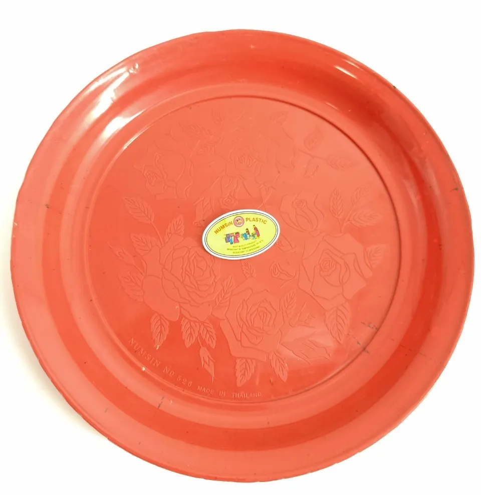 ถาดกลมมีลายกุหลาบ 26cm. No.526 สินค้า 10บาท