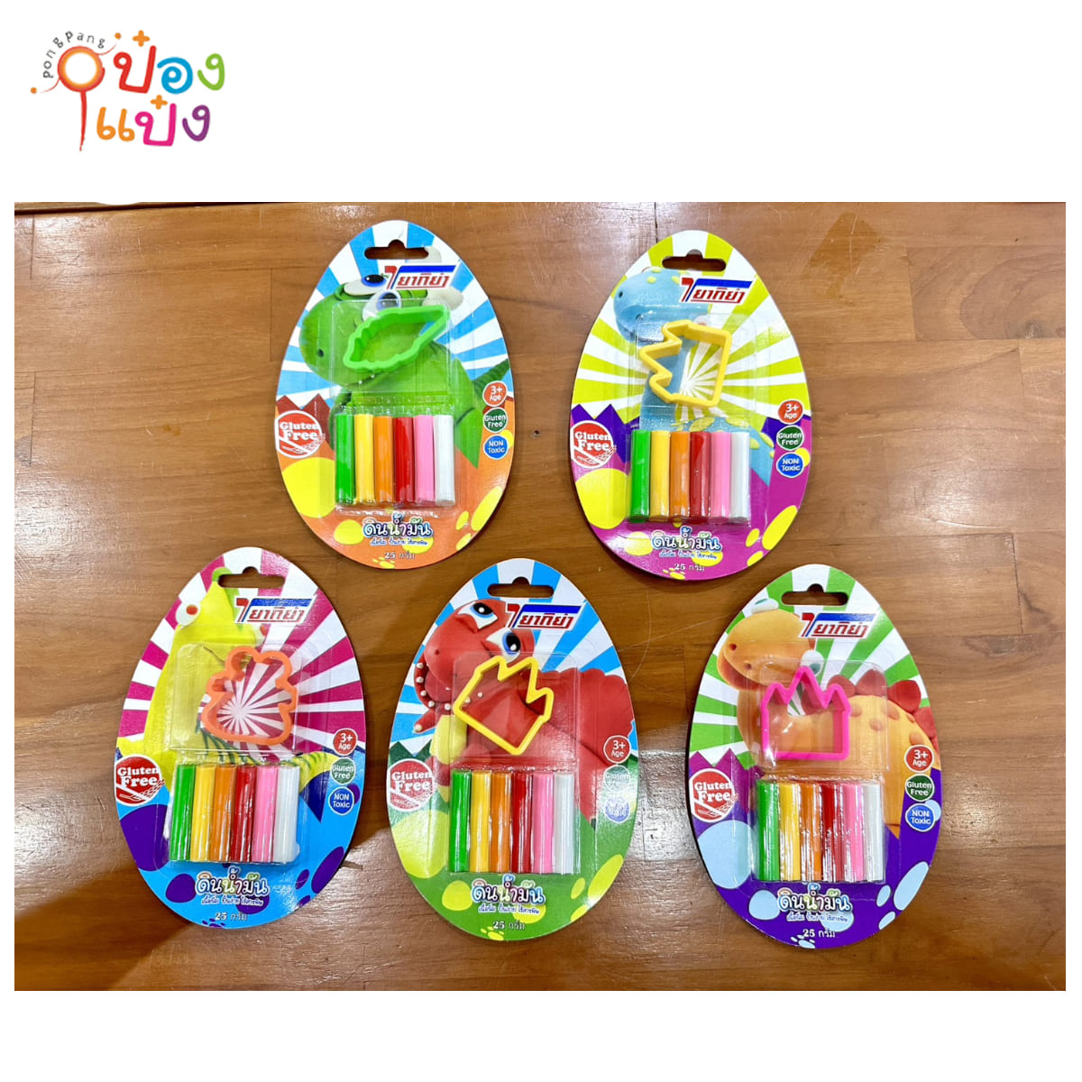 ดินน้ำมันแท่งกลมแผง 6 แท่ง+แม่พิมพ์1  1*300