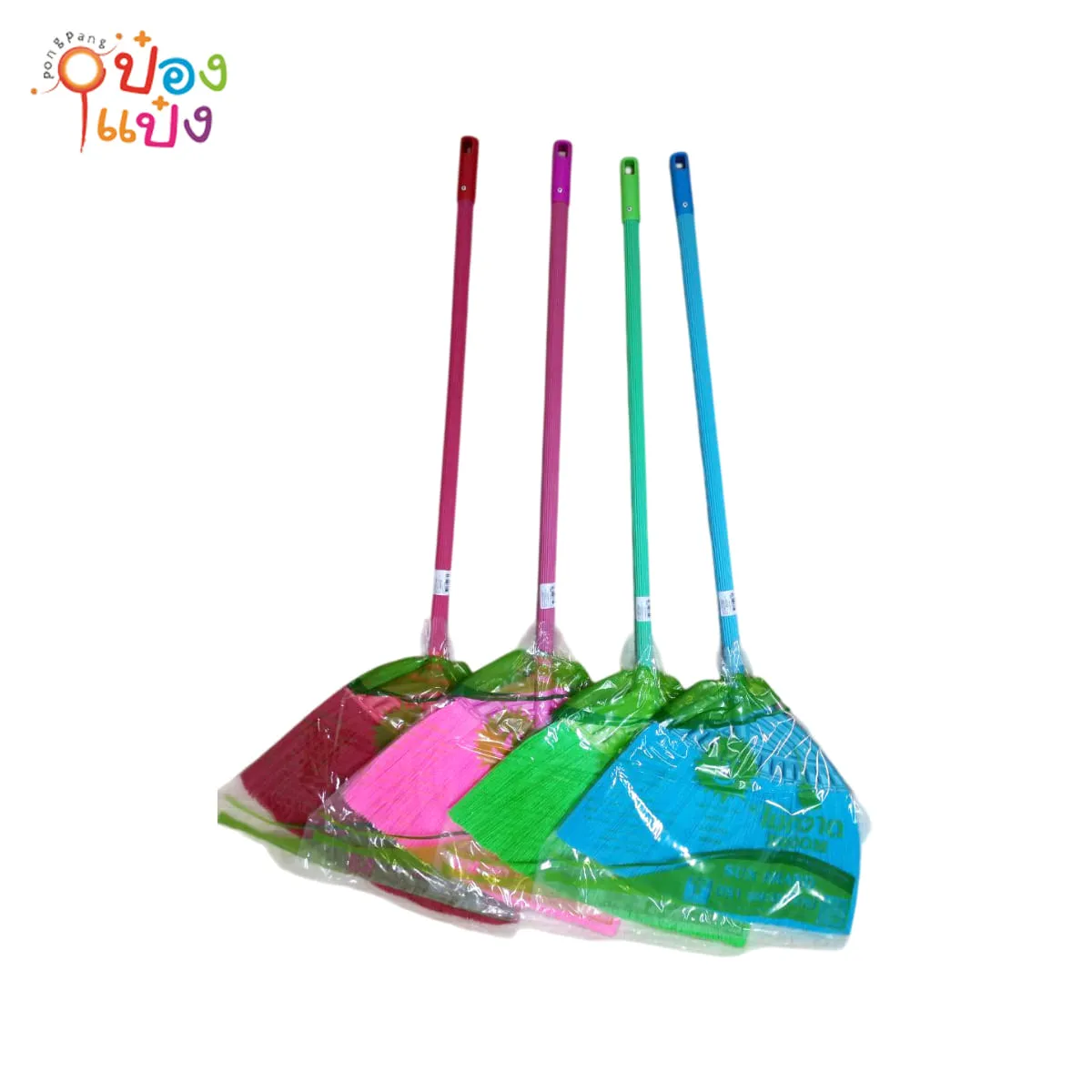 ไม้กวาดพลาสติกขนสีล้วนพลาสติก PET+ด้าม PVC 49 cm x 87 cm   ตราพระอาทิตย์ 1*6  **48บาท/ชิ้น ขั้นต่ำ 6 ชิ้น**