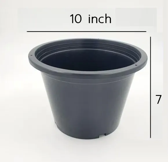 กระถางต้นไม้ 10 นิ้ว สีดำ ขนาด 7x10 นิ้ว (1*144)