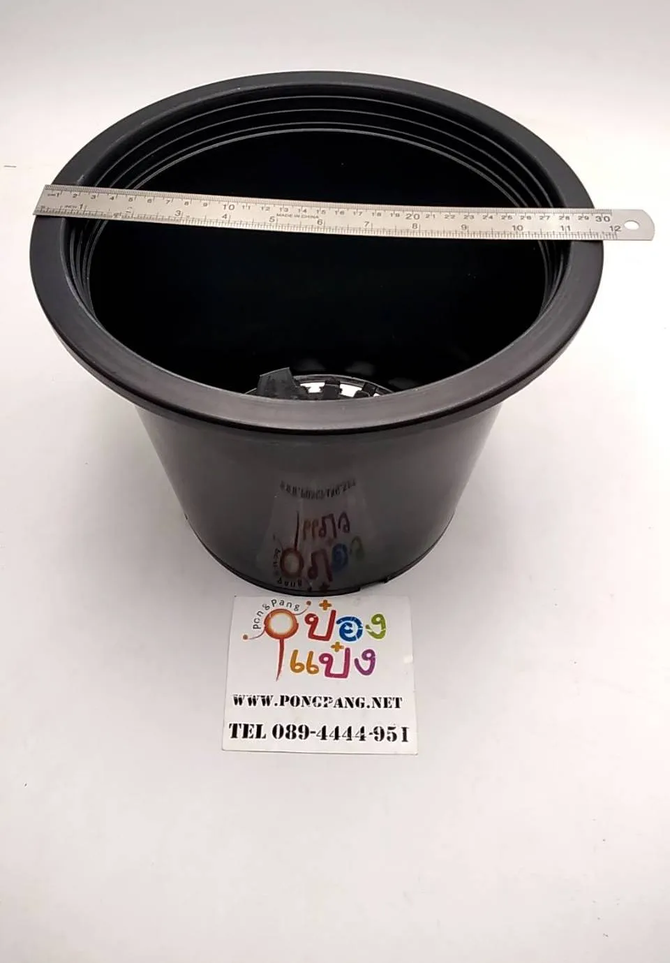 กระถางต้นไม้ 12 นิ้ว ทรงสูง สีดำ 30x23.5 cm. (1*12)