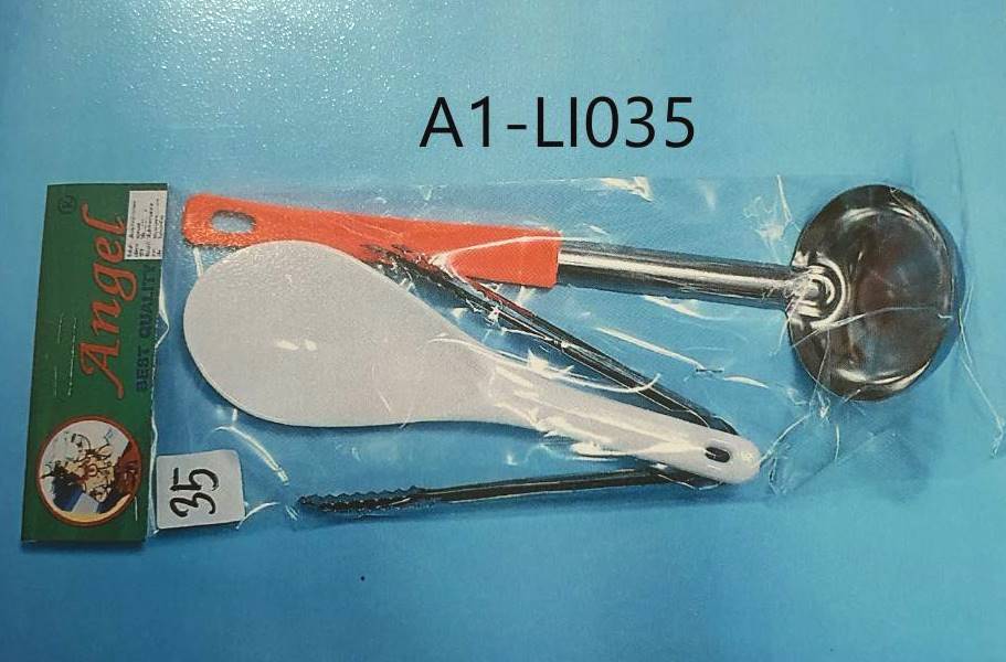 กระบวย+ทัพพีตักข้าว+คีบเล็ก (ชุดที่35) (1*12)