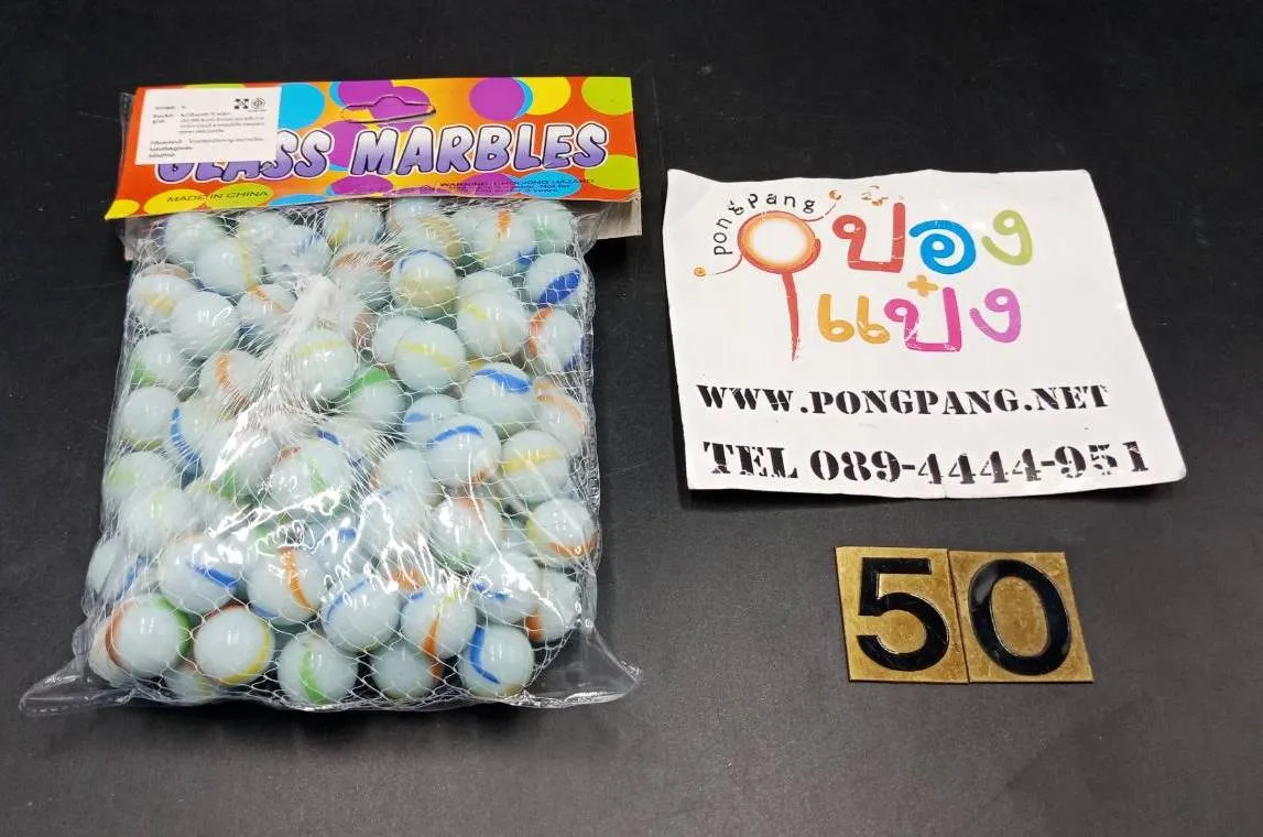 ลูกแก้วเล็ก สีขาวลาย 100ลูก 16mm.(1*50)     P6335   SG-FA684 ST00747A P7335 T22582 S8129-2 TS33396