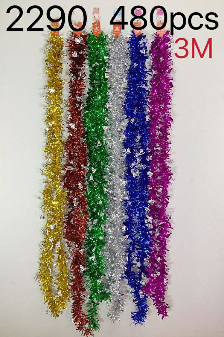 สายรุ้งรูประฆัง ลายจุดสีเงิน 3เมตร คละสี 1*480 T9290 S9554 S9559