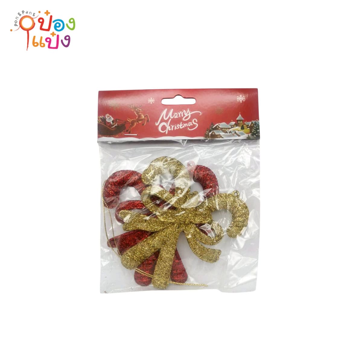 ไม้เท้าเคนดี้ 1x2 ตกแต่งต้นคริสมาส  1*240