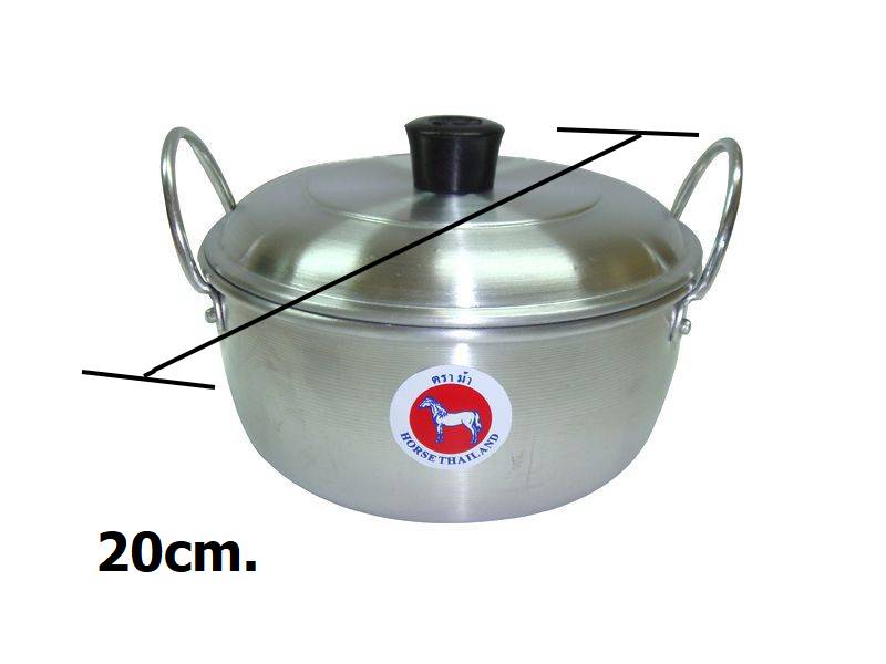 หม้อ2หู 20cm. ตราม้า 1*24