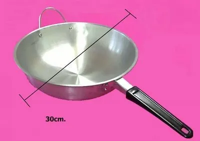 กระทะแขกด้าม+มีหู 30cm. ตราม้า **65บาท/ชิ้น ขั้นต่ำ 6 ชิ้น 
