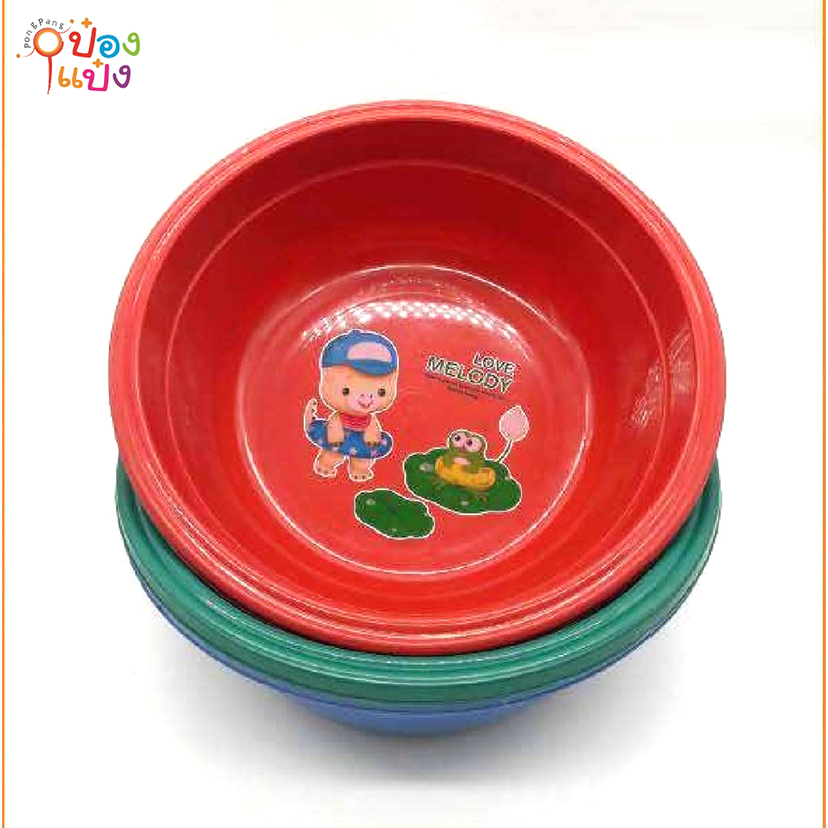 กะละมังกลม พิมพ์ฟอยล์ สีเข้ม 35x12 cm. สินค้า10บาท