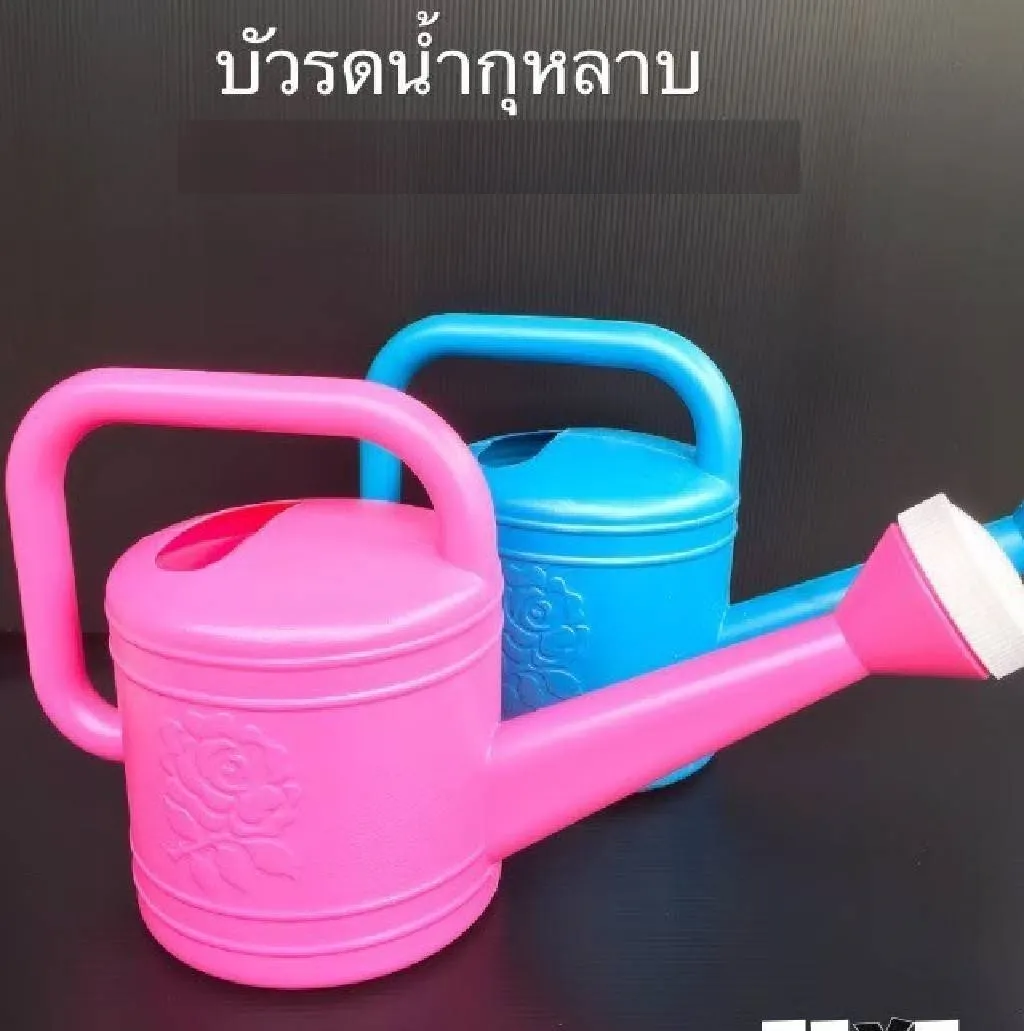 บัวรดน้ำกลาง ทรงกลม ข้างมีลายดอกกุหลาบ หัวทานตะวัน 1*36