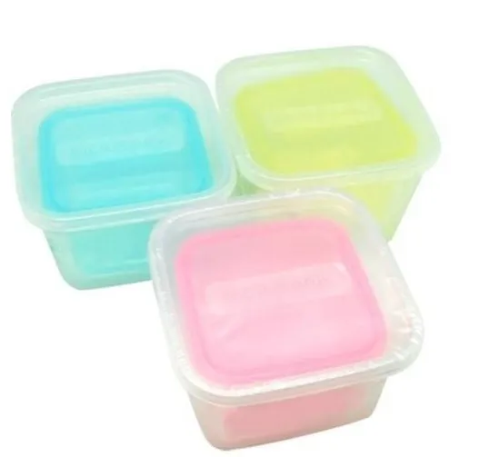 กล่องสี่เหลี่ยม Size M-S สีใสคละสี ซีล 1*60  U6315/1