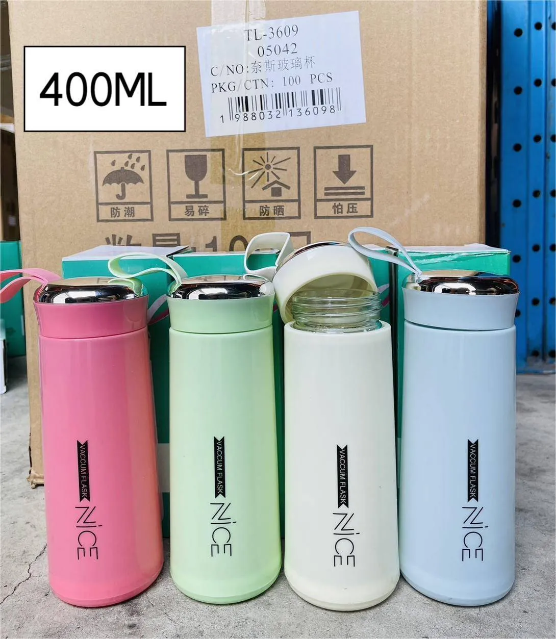 กระบอกแก้วน้ำ Nice สีหวานหูหิ้ว 350ml.  1*100 XTH-8245 VG-BG2007 VG-K498