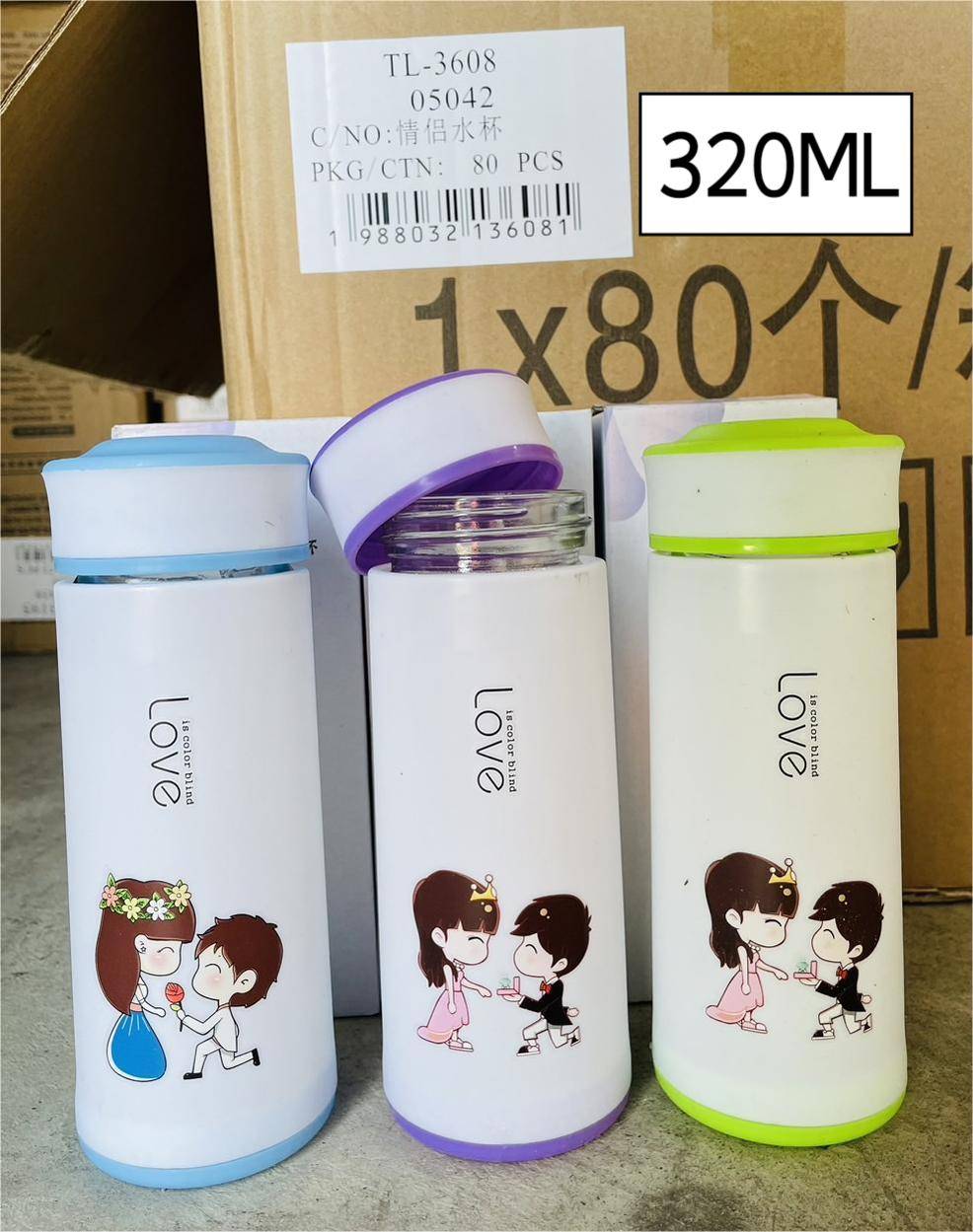 กระบอกแก้วน้ำ LOVE 320ml. 1*80 T3608 VG-K650