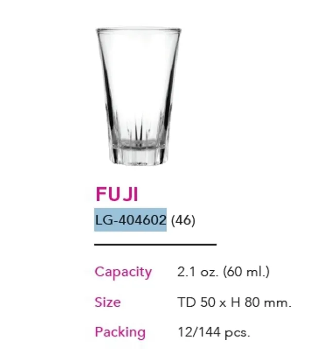 แก้ว FUJI ใส 2.1 Oz. (60ml.) สินค้า10บาท LG-404602(46)