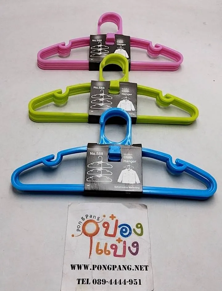 ไม้แขวนเสื้อเด็ก 1x6 คละสี (1*24)