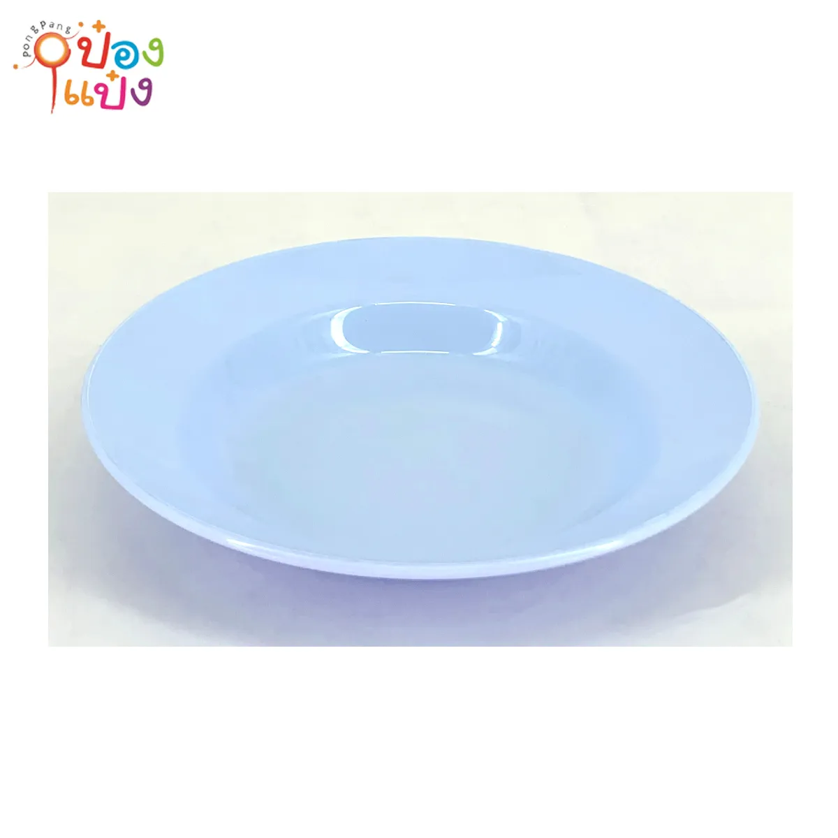 จานทรงลึก 9 นิ้ว สีฟ้า ขนาด 23x23x4 cm. สินค้า 15บาท