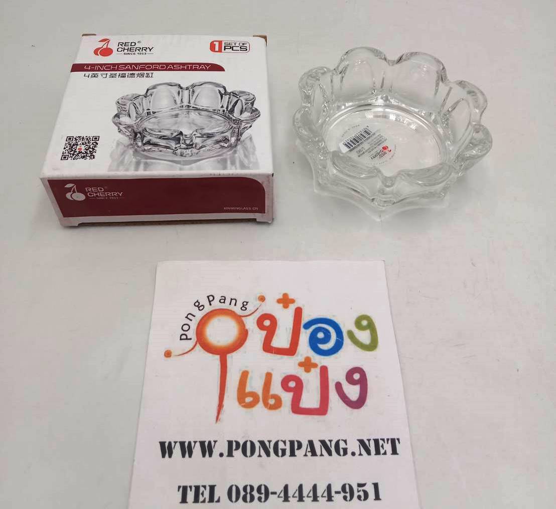 ที่เขี่ยบุหรี่แก้ว ขอบรูปดอกไม้  10x4cm. นิ้ว YG8025-3 1*72 ZC90951 P4647