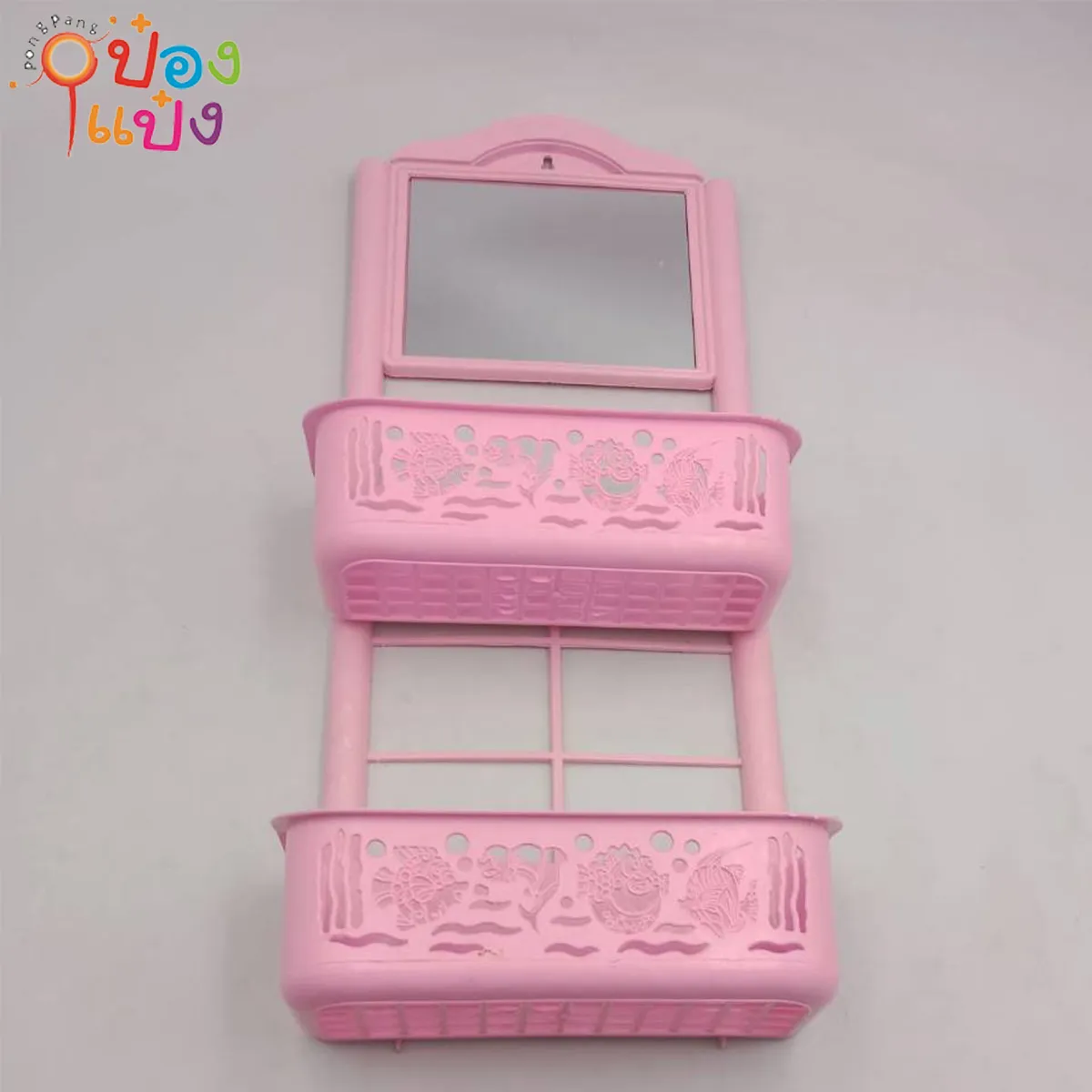 ชั้นวางสบู่2ชั้น+กระจก คละสี  46x22cm. *34.50บาท/ชิ้น ขั้นต่ำ3ชิ้น