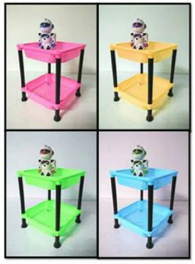 ชั้นวางของ2ชั้น จัตุรัส 23x23x28cm. คละสี 1*72
