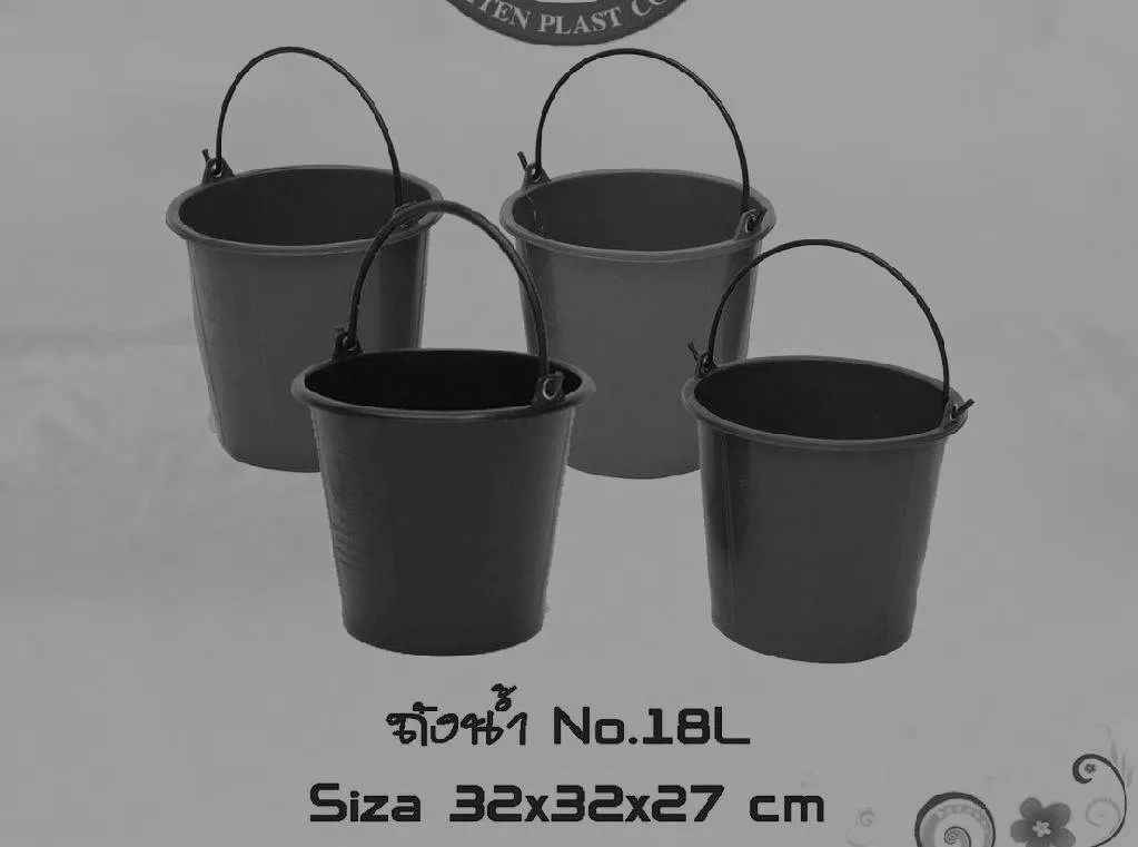 ถังน้ำสีดำ 18L ไม่มีฝา (1*24)