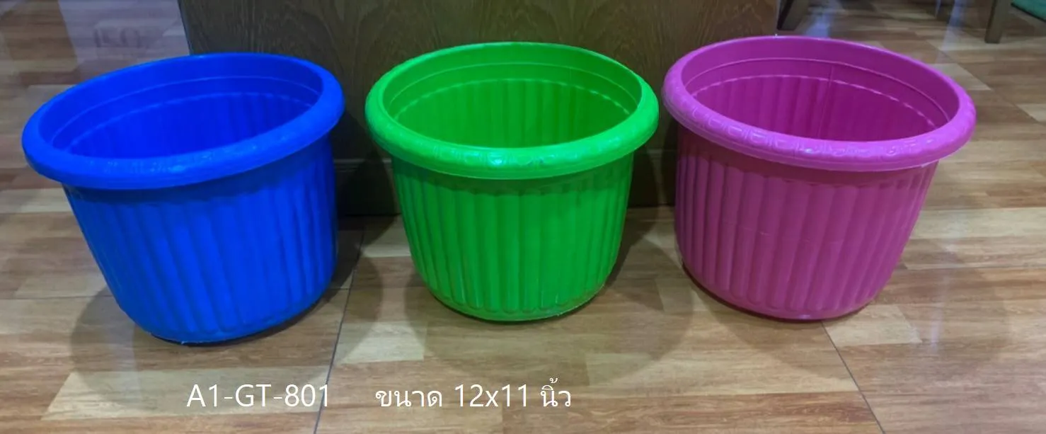 กระถางต้นไม้ ทรงโรมัน สีหวาน ขนาด 12x11 นิ้ว (1*12)