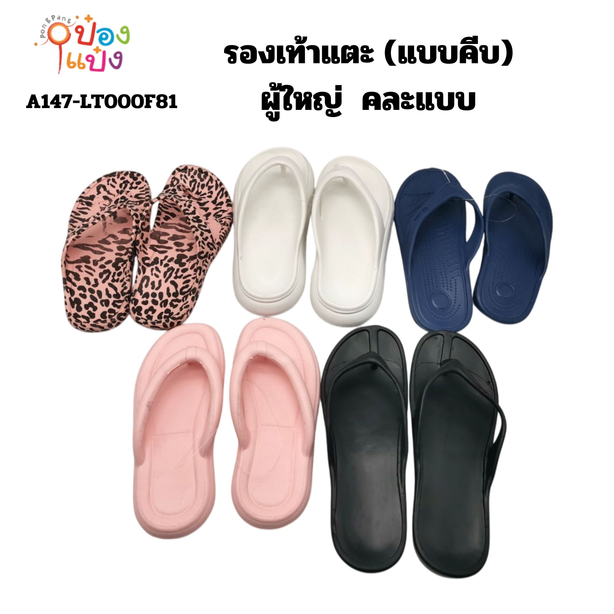 รองเท้าแตะ (แบบคีบ) ผู้ใหญ่ คละแบบ (1*12)