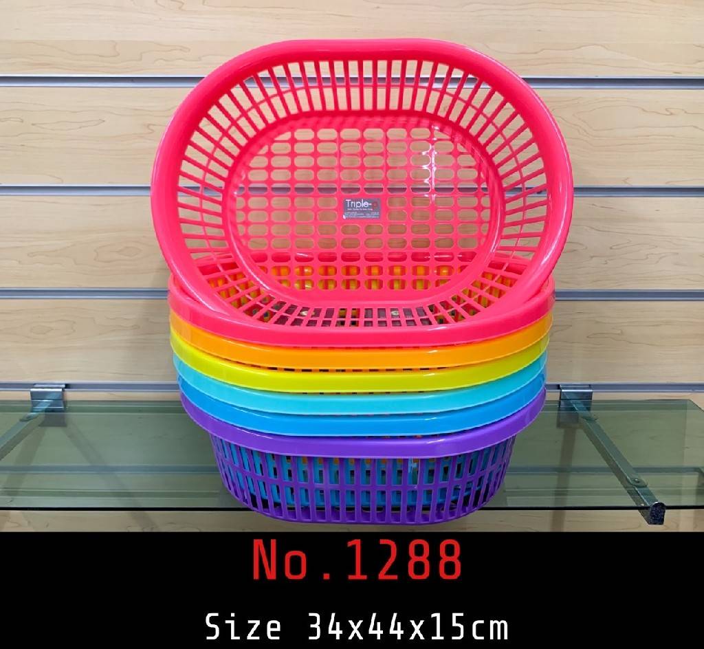 ตะกร้าวงรี สีหวาน 34x44x15cm. 1*12