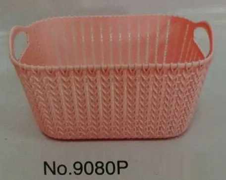 ตะกร้าลายหวาย มีหู 22x30x16.5cm 1*12