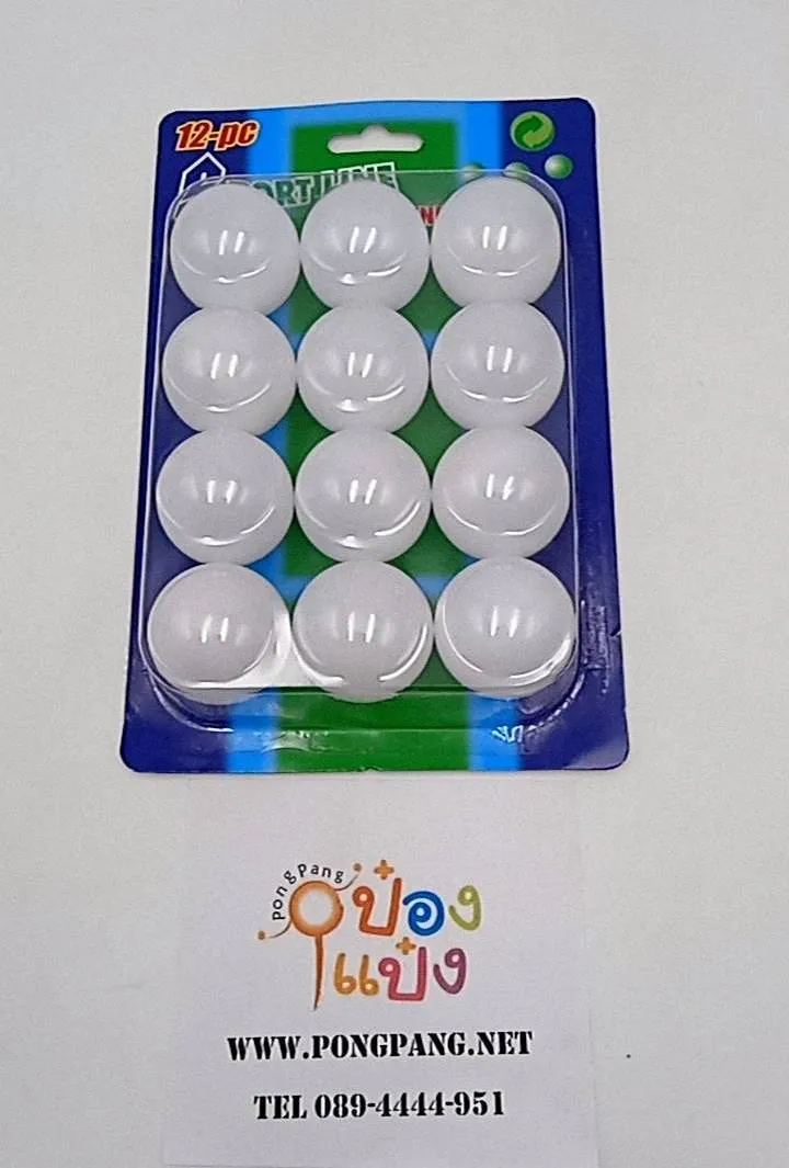 ลูกปิงปอง1x12 สีขาวล้วน JM