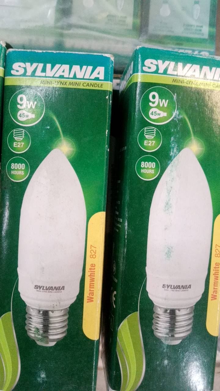 หลอดไฟ SYLVANIA แบบเปลวเทียน 9W สีวอร์มไวท์ NTS-CT-9WY