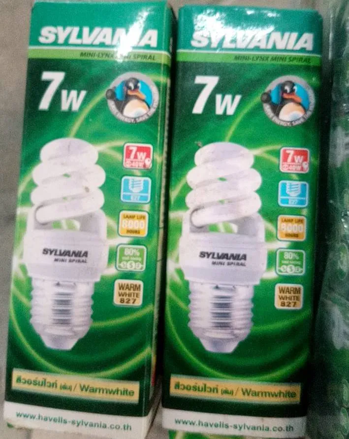 หลอดไฟ SYLVANIA  แบบเกลียว 7W สีวอร์มไวท์ 1*12 NTS-E27-5WY