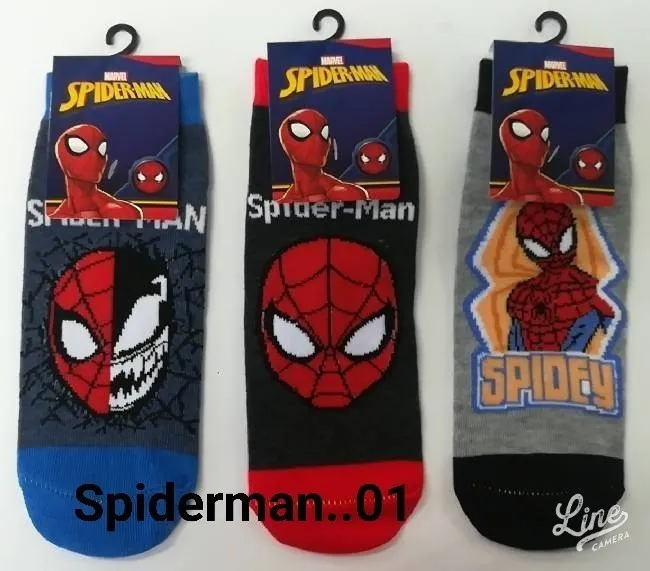 ถุงเท้า แนวแฟชั่น ลาย SPIDERMAN 01 คละสี (1*12) 9-12 ฟรีไซต์