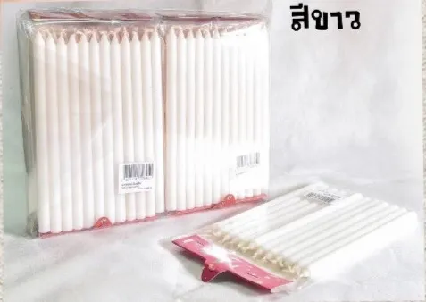 เทียนไข แพ็ค 1x10 สีขาว 17cm.