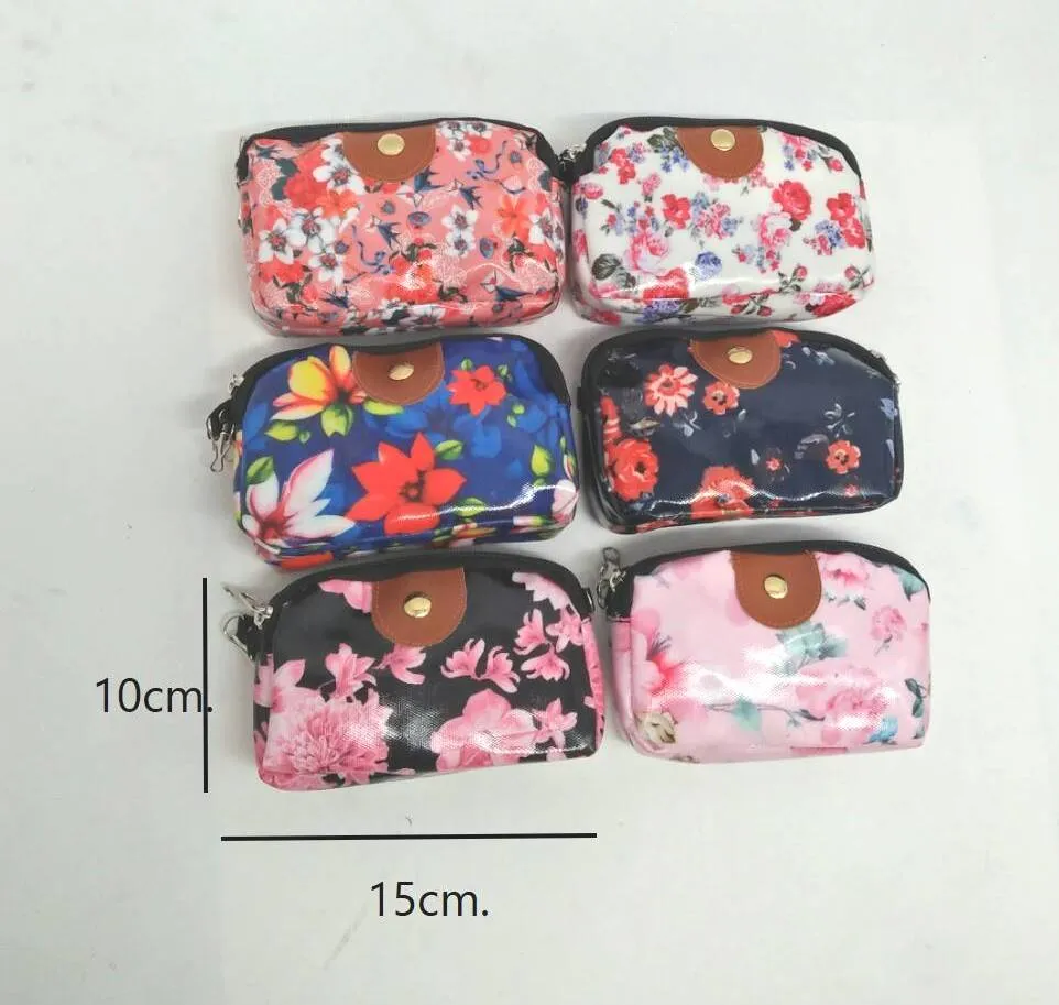 กระเป๋า สะพายข้างลายดอกไม้ 2 ซิป 7x11 cm. คละสี 1*12