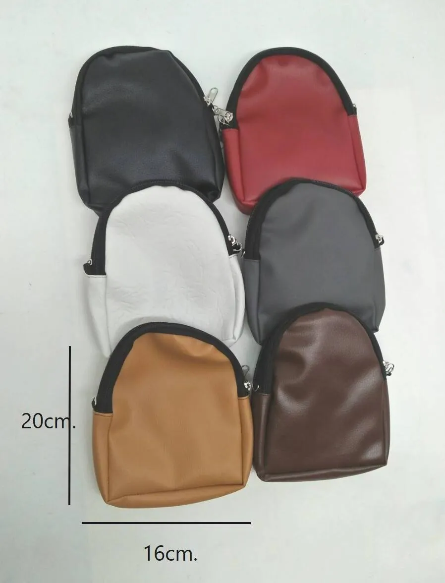 กระเป๋าหนัง สะพายข้าง โค้ง 16x20 cm. สีพื้น 1*12